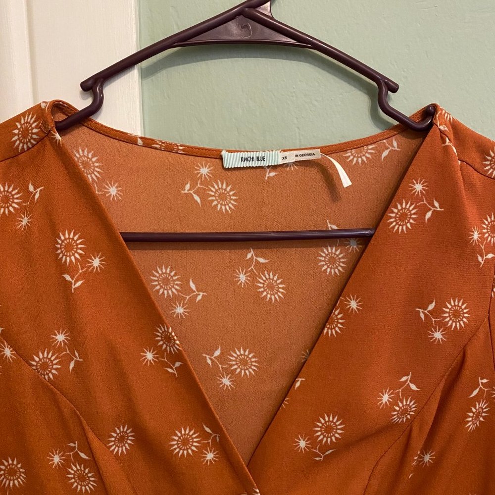 Urban Kimchi Blue Sunflower Button-down Dress - Picture 3 of 7
